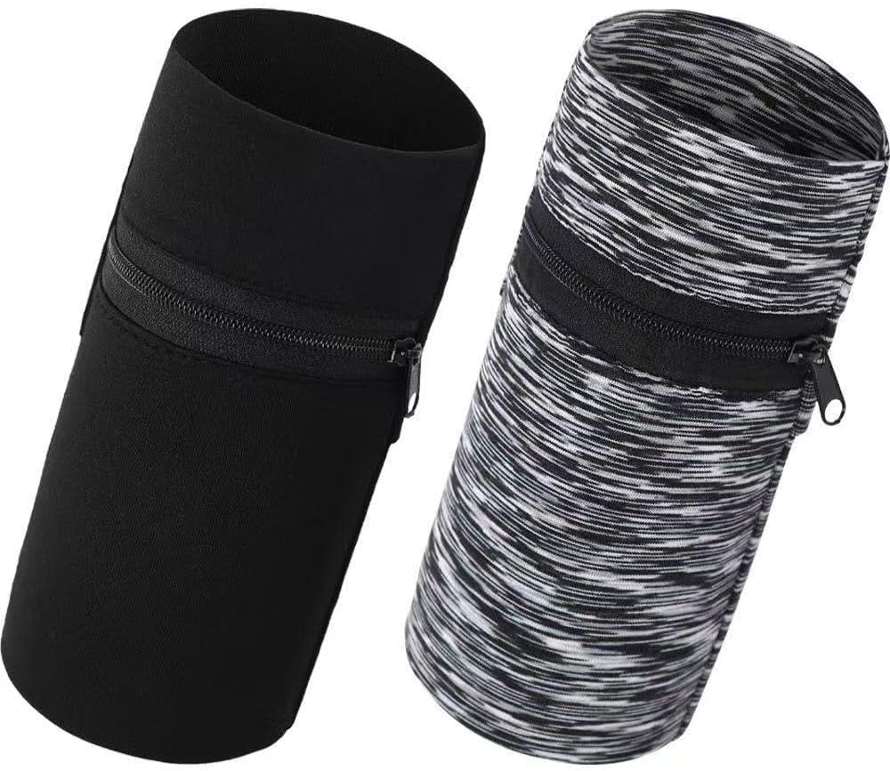 1 Pocket Wrist Wallet Wrist Cell Phone Holder, Ankle Wallet, Sweat Bands, Armband, Hidden Pouch, Wristlet Wallet for Travel, Outdoor Sports Running,Black