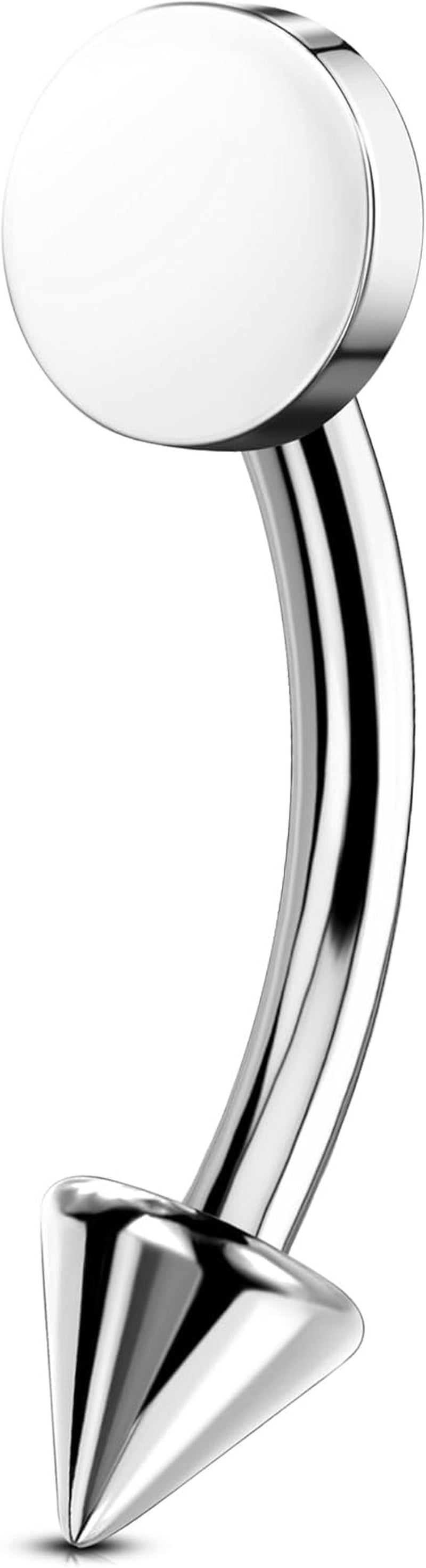 OUFER Rook Piercing Jewelry, G23 Solid Titanium Eyebrow Rings, Heart Vertical Labret Lip Jewelry, 16G Curved Barbells, Daith Rook Earrings for Women Men