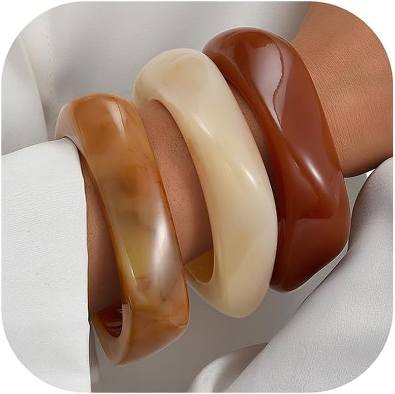 If YOU Chunky Gold Bangle Bracelets for Women, 14K Gold Plated Multi Layer Stackable Cuff Bracelet Set, Trendy Statement Bracelet Stack Jewelry Gifts