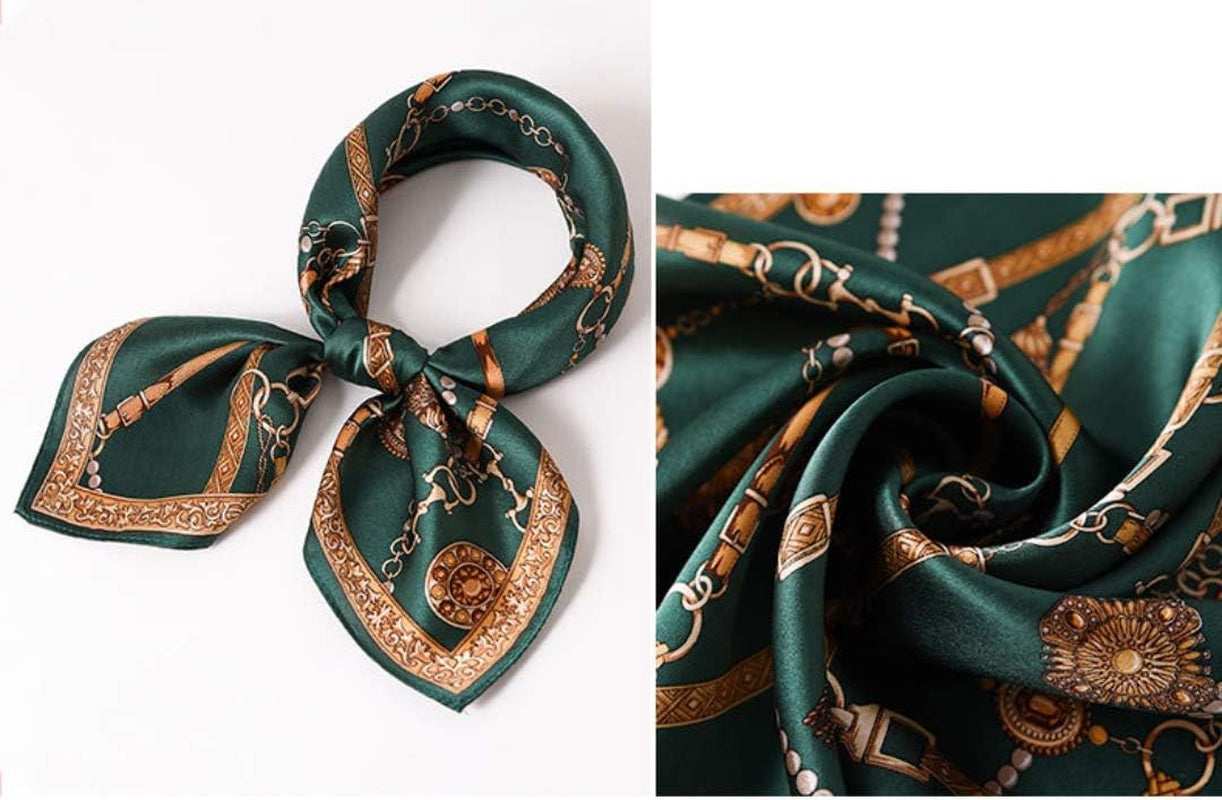 ANDANTINO 100% Mulberry Silk Scarf -21” Lightweight Square Neckerchief – Breathable Digital Printed Scarves with Gift Packed