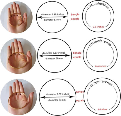 Castillna Glossy Plain Stainless Steel Bangle Bracelets Set for Women, Silver, Set of 7 Pieces