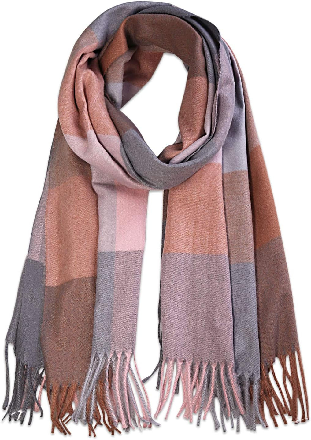 SOJOS Classic Plaid Tartan Scarf for Women Men Soft Scarves SC316