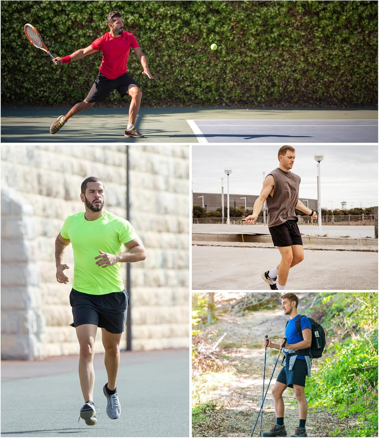 Male athlete in moisture-wicking running shorts during training