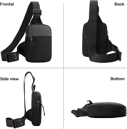 Dual zipper pockets showing phone and keys storage