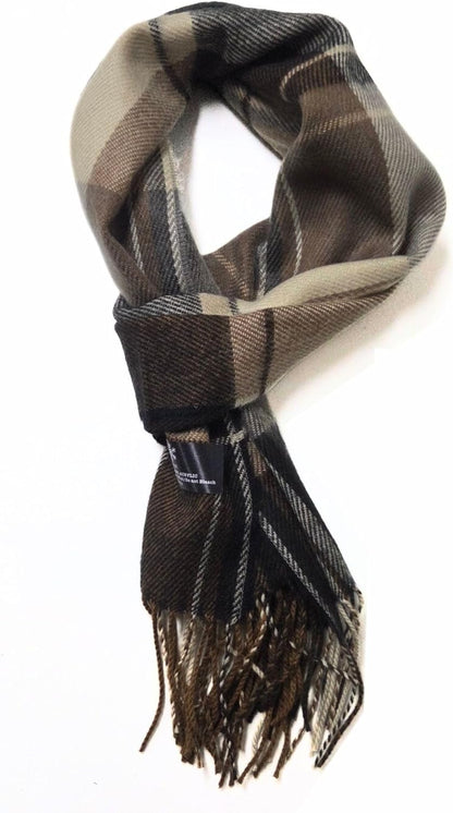 A.WAVE Premium Soft-Touch Plaid Tassel Scarf for Men, Elegant Winter Wrap