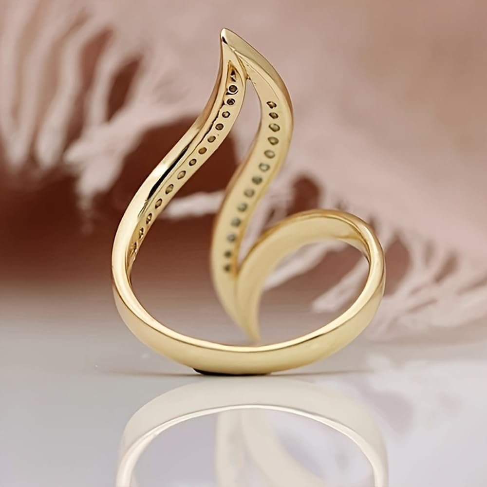 Sparkling statement ring worn on woman's hand