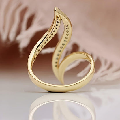 Sparkling statement ring worn on woman's hand
