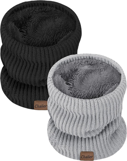 Neck Gaiters for Men Winter Warm Neck Warmer Thick Knit Windproof Gaiter Scarf Cold Weather Scarves