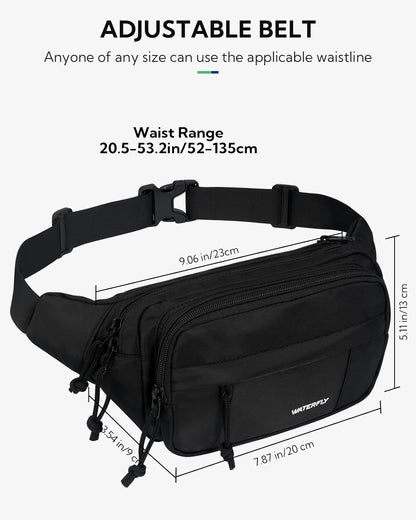 Woman wearing crossbody fanny pack during outdoor running and cycling activity