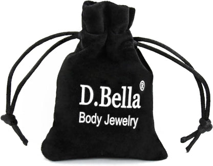 D.Bella Fake Nose Ring Stud Magnetic Nose Stud Clip on Lip Ear Non Pierced Jewelry for Women Men Silver