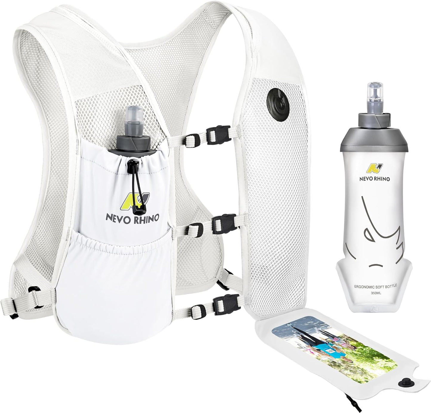Running Vest with 350 ML TPU Soft Flask, Small Running Water Vest -Adjustable Chest Straps, Lightweight Hydration Vest Pack for Trail Marathon Hiking Cycling for Women Men Mini
