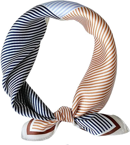 ANDANTINO 100% Mulberry Silk Scarf -21” Lightweight Square Neckerchief – Breathable Digital Printed Scarves with Gift Packed