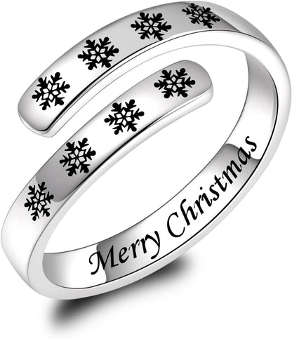 BEILIN 925 Sterling Silver Inspirational Jewelry Rings Adjustable Ring Personality Encouragement Gift for Teens Women