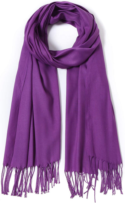 Cindy & Wendy Pashmina Shawls and Wraps Large Scarfs for Women Wedding Party Bridal Long Fashion Solid Shawl Wrap Fringes