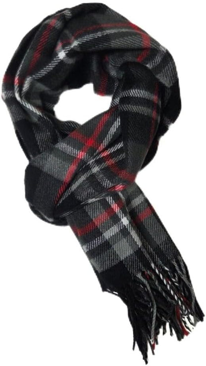 A.WAVE Premium Soft-Touch Plaid Tassel Scarf for Men, Elegant Winter Wrap
