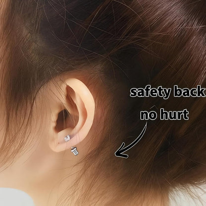 Ear Piercing Kit | Disposable Ear Piercing Gun Kit Made in 316L Surgical Stainless Steel 4Mm - 4Prong Cubic Zirconia | at Home Self Piercing Kit with Earrings Studs