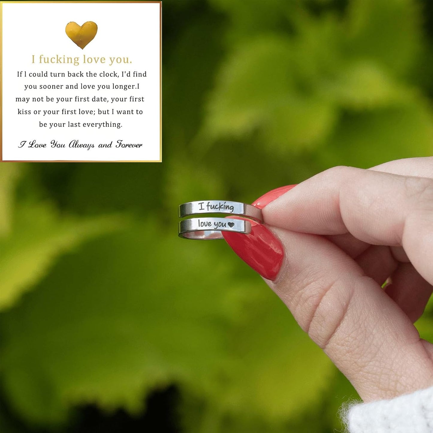 Just breathe motivational ring gift packaging with message card