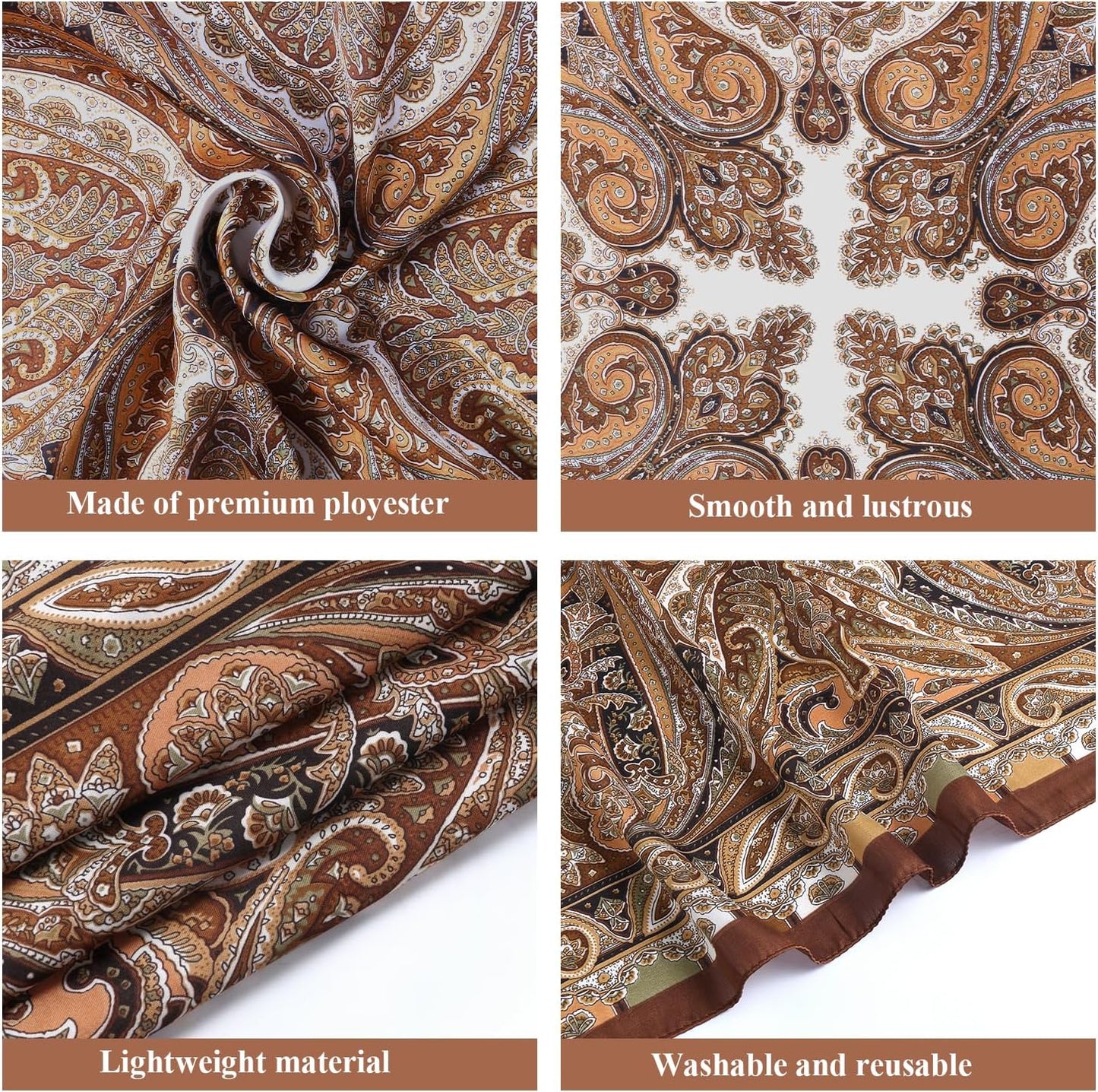 1 Pcs 27.5 Inches Satin Head Scarf Silk like Hair Scarf Stain Bandana Hair Wrap Neck Scarf for Women