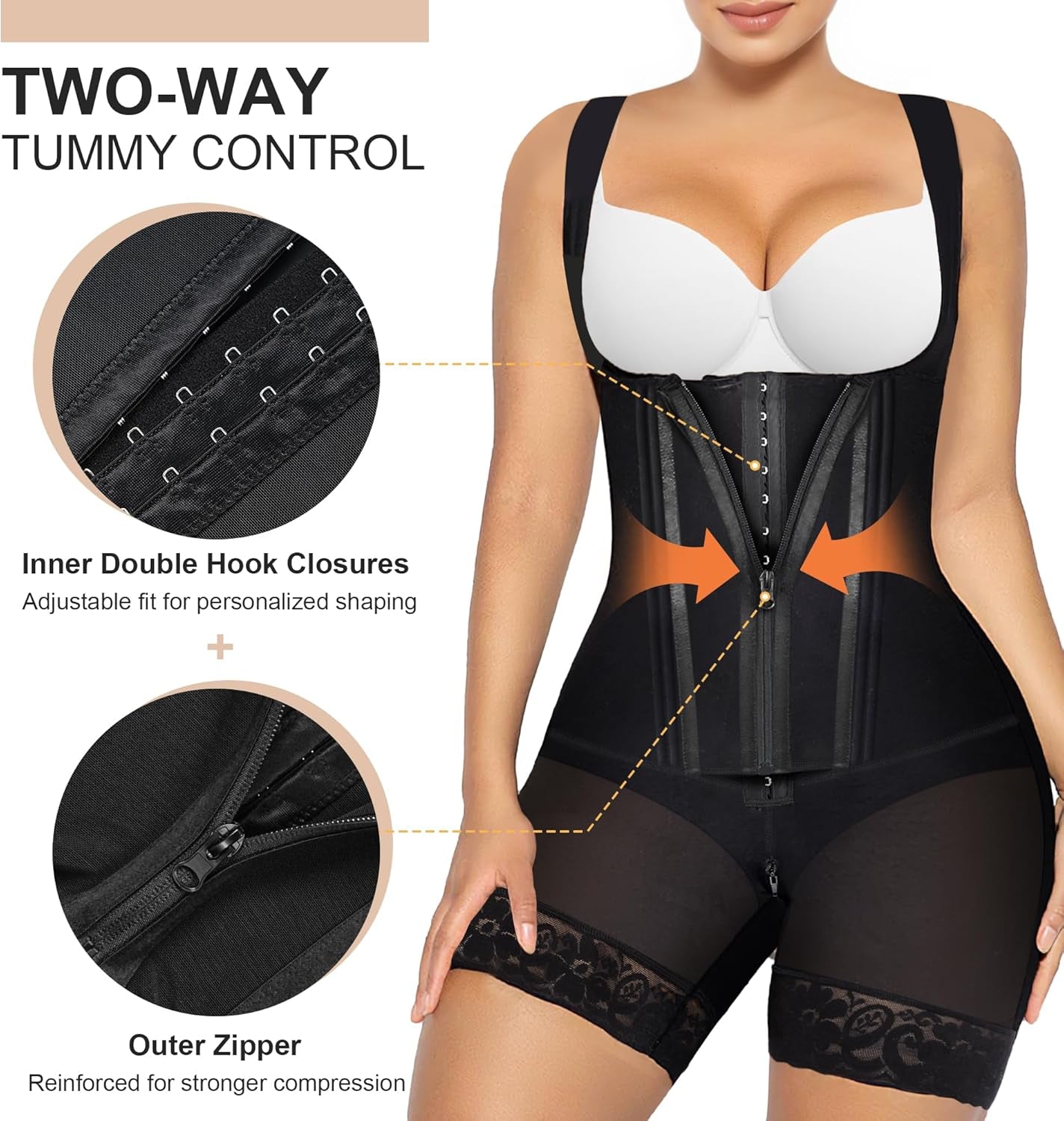 Woman wearing SHAPERX butt lifter faja for enhanced curves