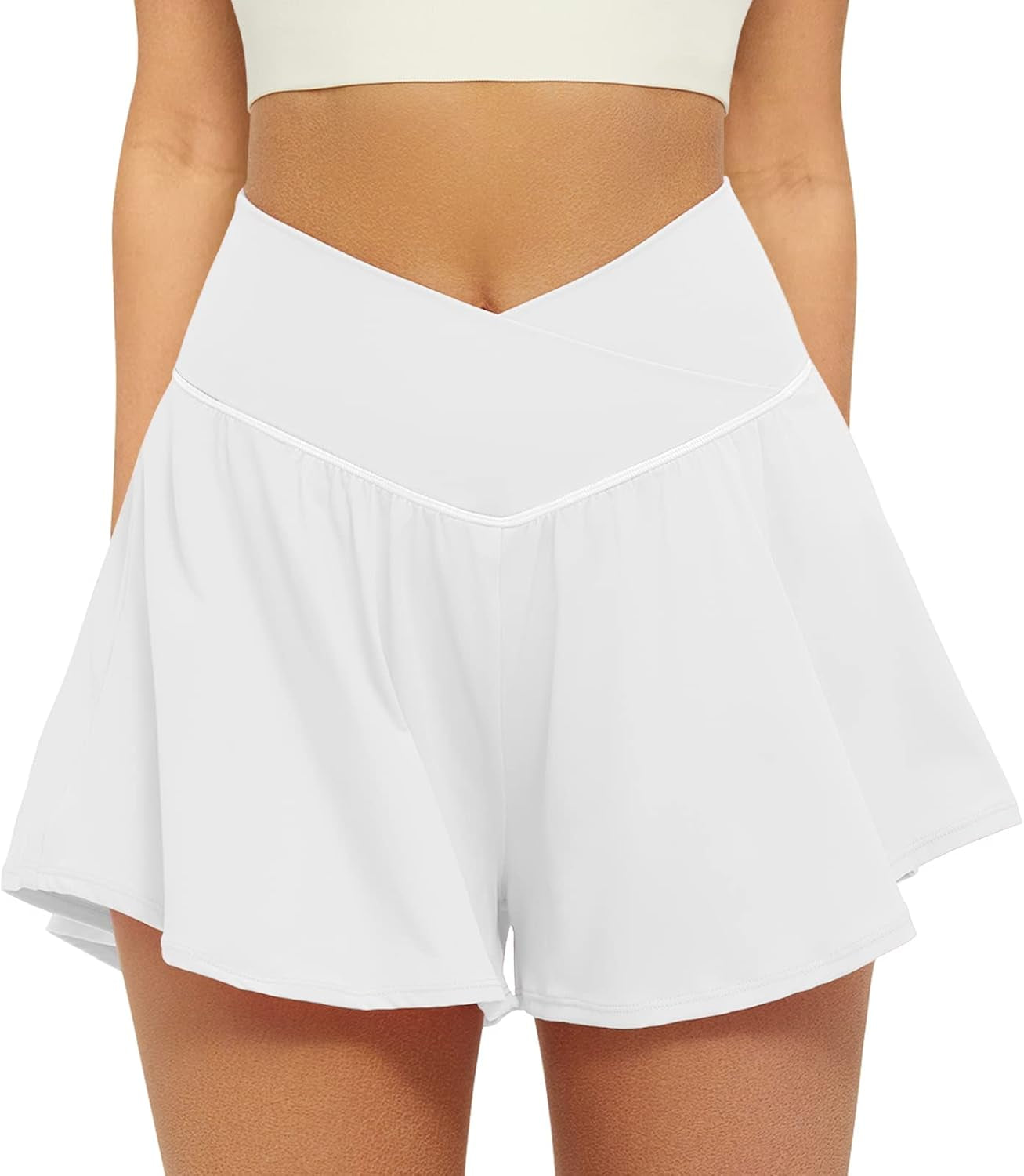 Lightweight athletic skort in vibrant butterfly print