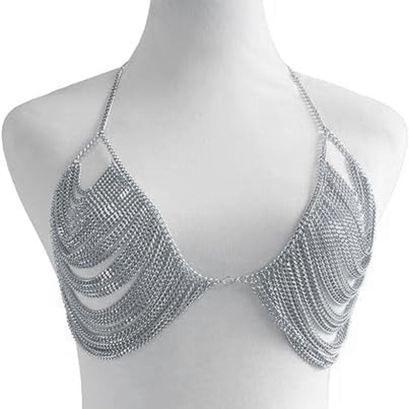 YWCUTE Women'S Sexy Body Chain Multi Layer Chest Chain Fashion Bra Chain Accessories Gift Body Jewelry