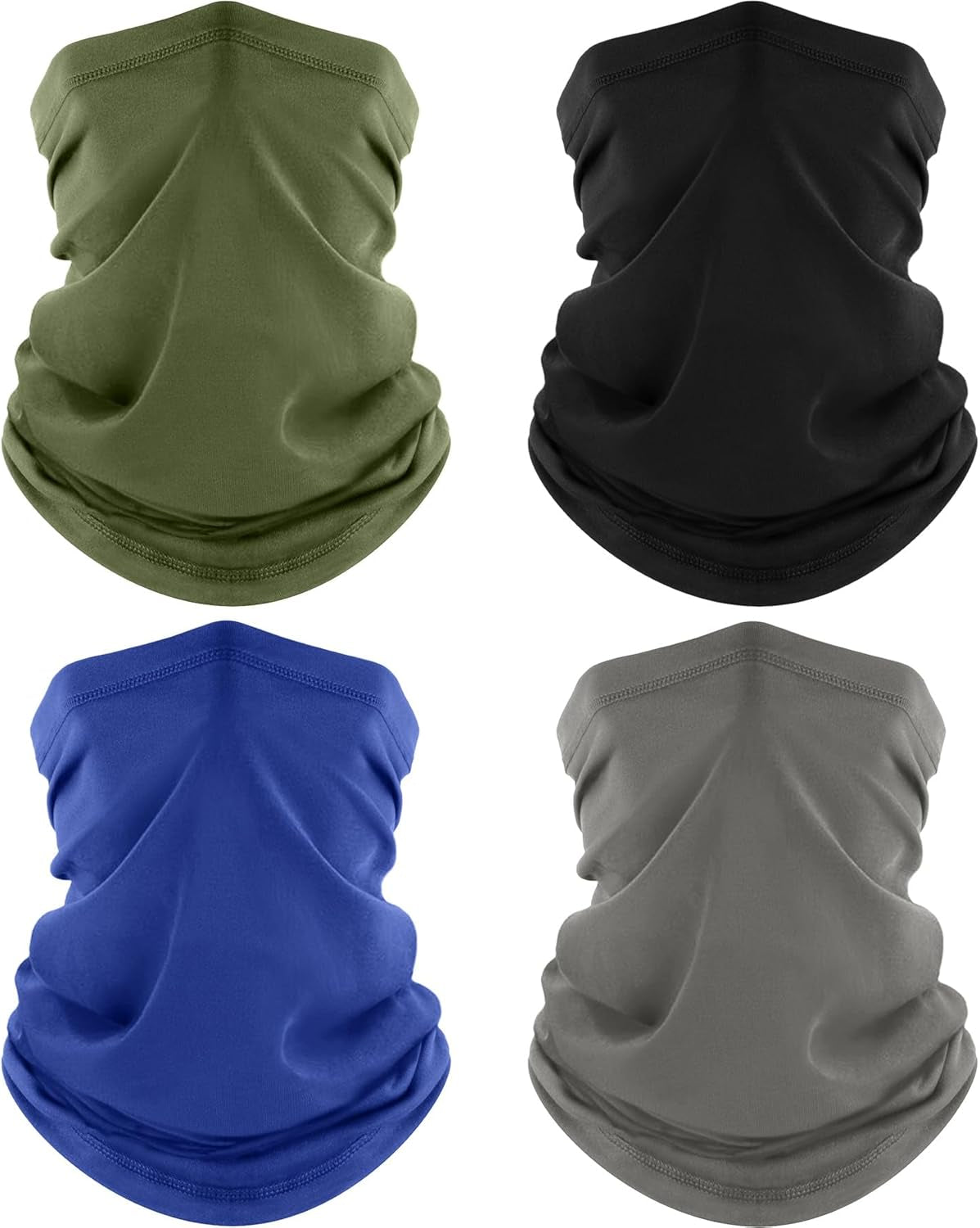 4 Pack Neck Gaiter, Cooling Breathable Face Mask UV Protection Scarf Hiking Bandana for Men/Women