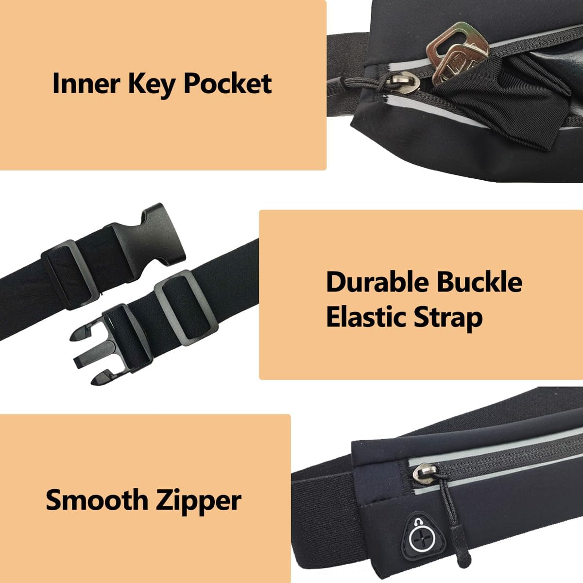 Running belt money pocket and phone storage opened flat