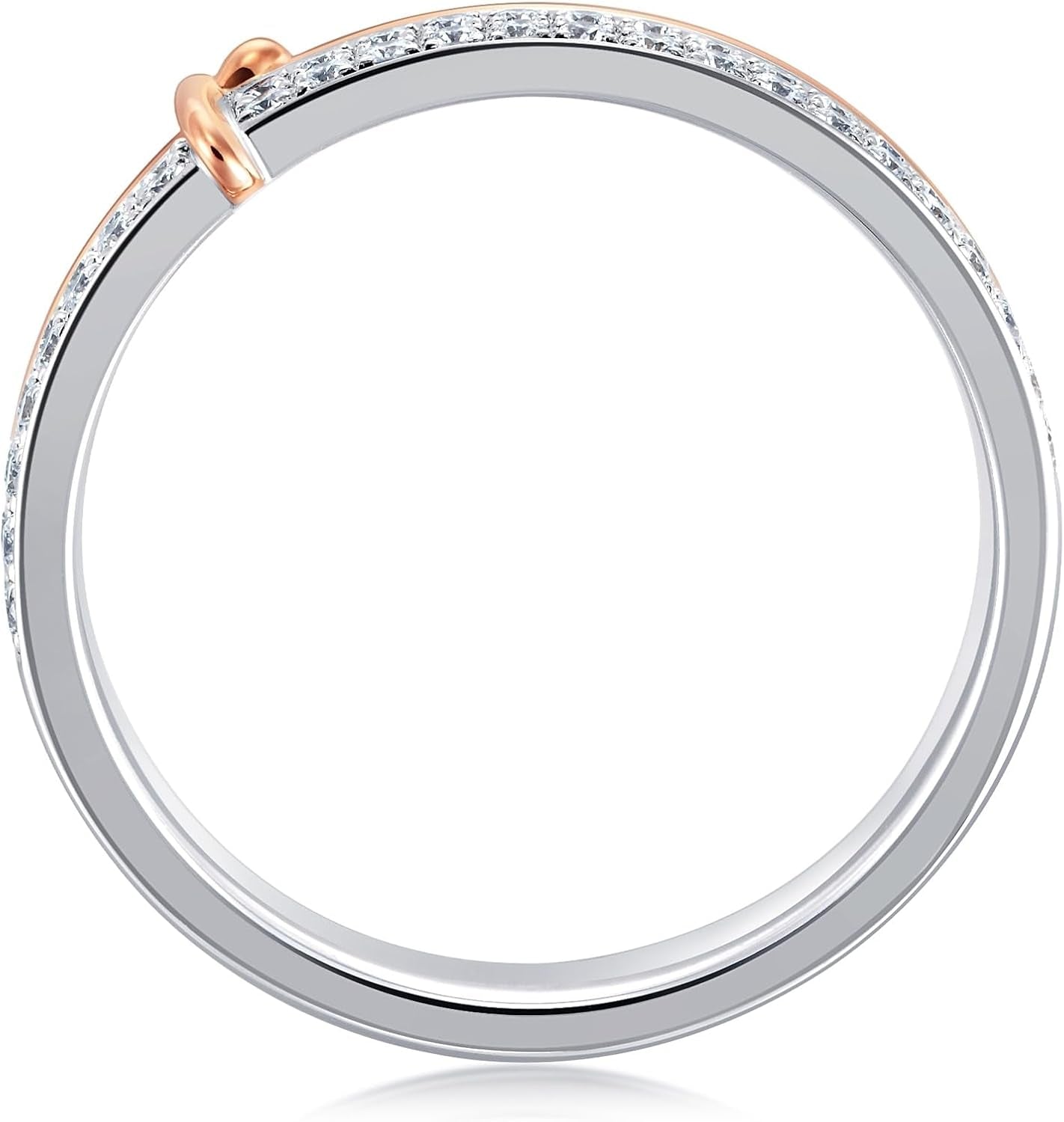 Love knot diamond ring white and red gold designer jewelry