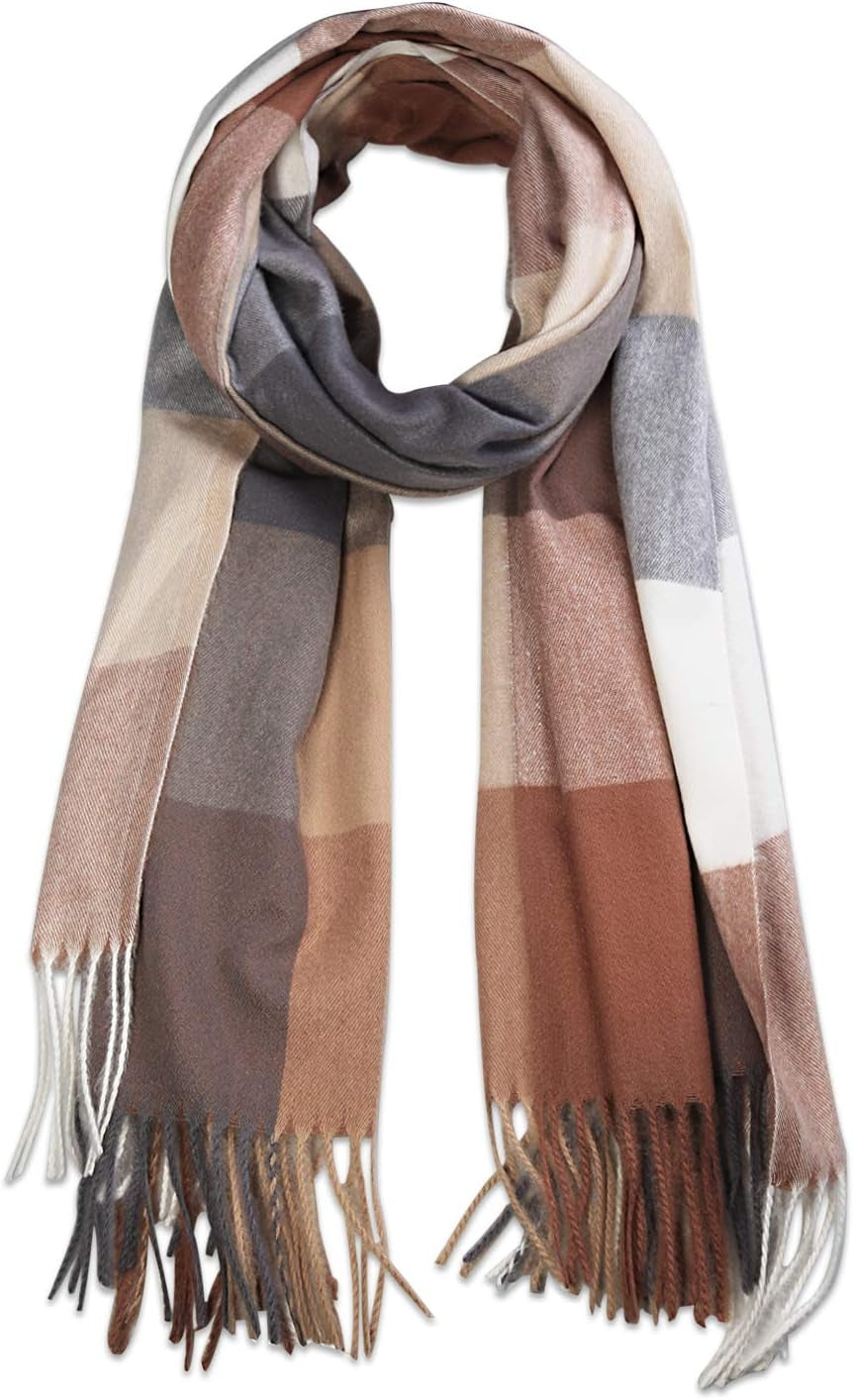 SOJOS Classic Plaid Tartan Scarf for Women Men Soft Scarves SC316