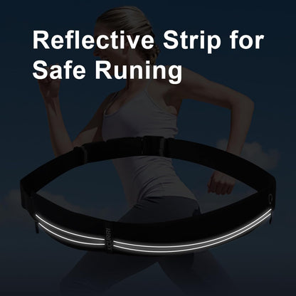 Reflective strips visible on dark running belt