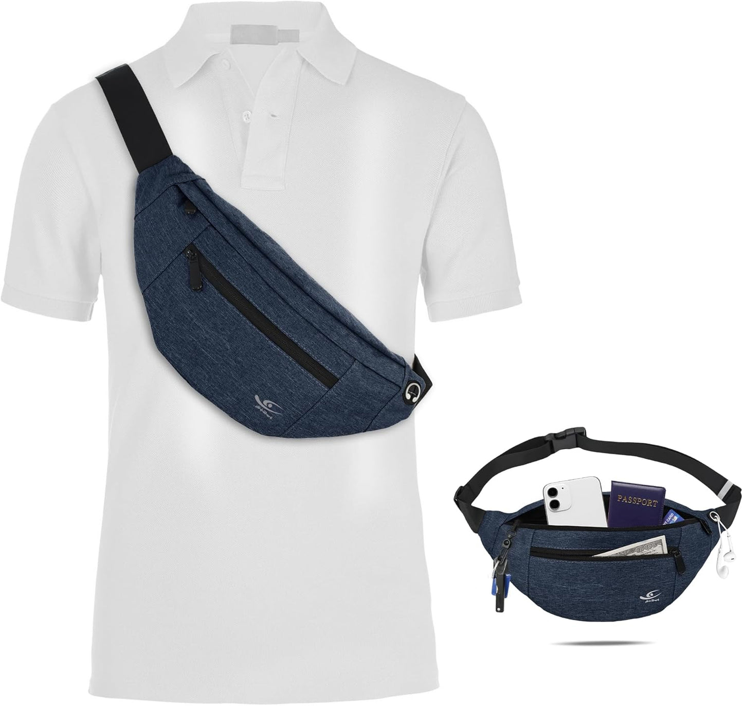 Durable material construction on waist bag