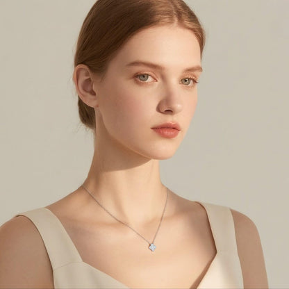 SLUYNZ Solid 925 Sterling Silver Small Clover Choker Necklace for Women Teens CZ Clover Pendant Necklace