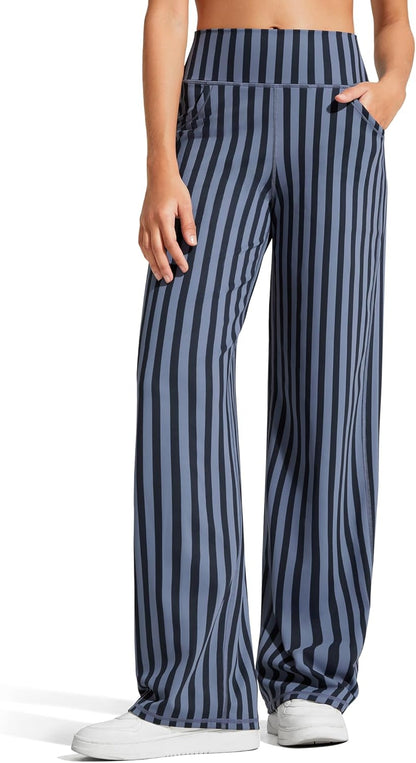 Promover Wide Leg Pants Woman Yoga Pants with Pockets Stretch Loose Casual Lounge Sweatpants Petite/Regular/Tall