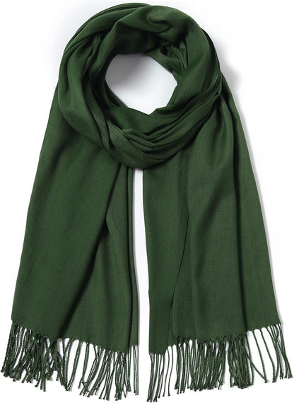 Cindy & Wendy Pashmina Shawls and Wraps Large Scarfs for Women Wedding Party Bridal Long Fashion Solid Shawl Wrap Fringes