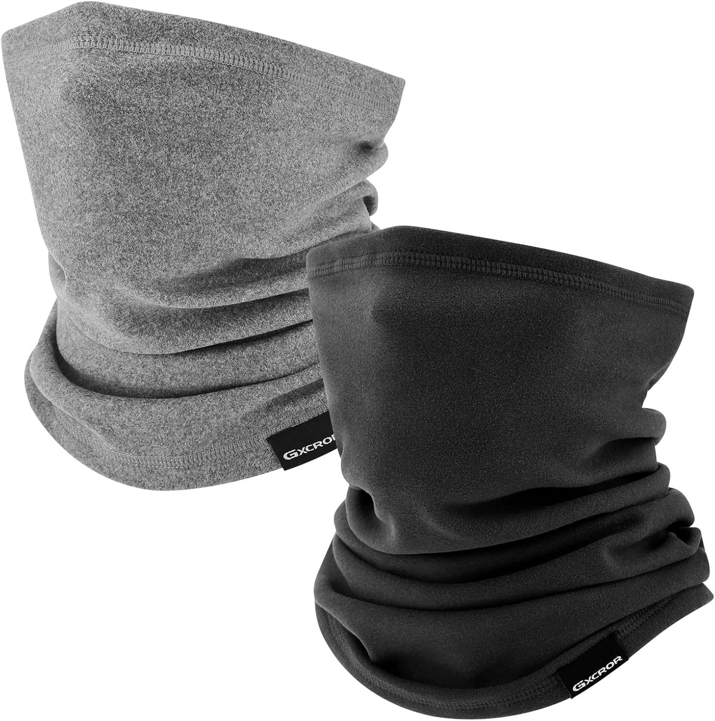 GXCROR Neck Warmer Winter Face Mask Fleece Neck Gaiter Ski Face Cover Cold Weather Scarf for Men & Women