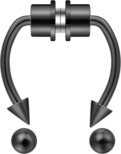 Fake Nose Ring Septum Piercing Magnet Magnetic Nose Hoop Rings Faux Septum Rings Non Piercing Clip on Nose Hoop Rings