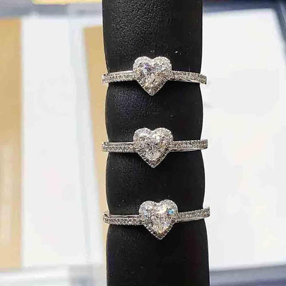 Pair of heart love rings for couple's romantic jewelry collection