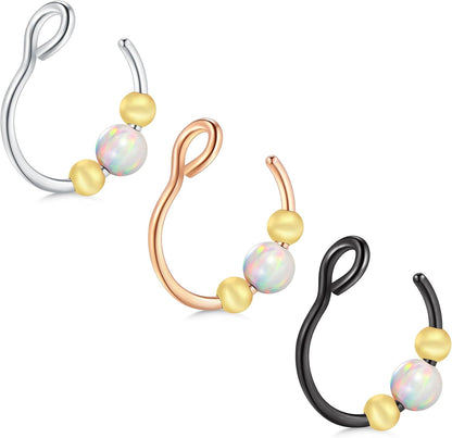 Briana Williams Fake Nose Ring Gold Fake Nose Rings for Women Clip on Fake Nose Piercing Non Piercing Faux Nose Piercing Jewelry