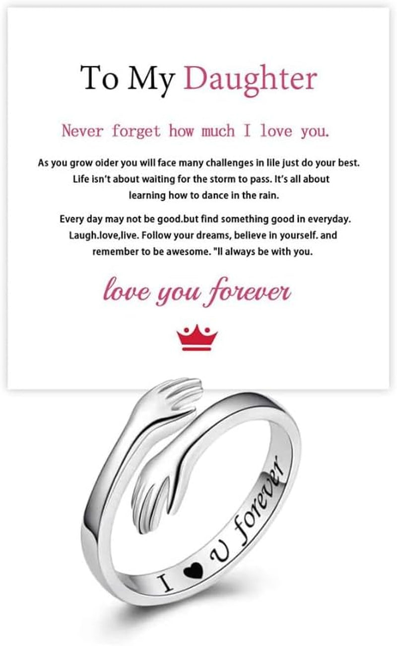 Birthday Christmas gift ring for daughter engraved love message