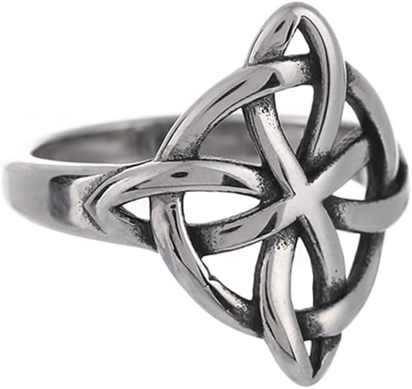 NIGHTCRUZ stainless steel witches knot ring showing Celtic knotwork design