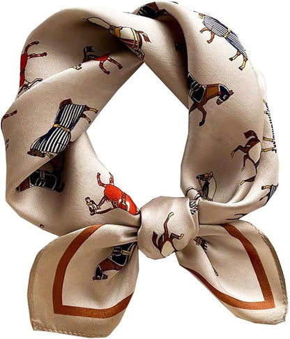 Hexchasty Head Hair Scarf Satin Silk Feeling Scarves for Women Lightweight Fashion Bag Purse Scarf for Handbags Accessories