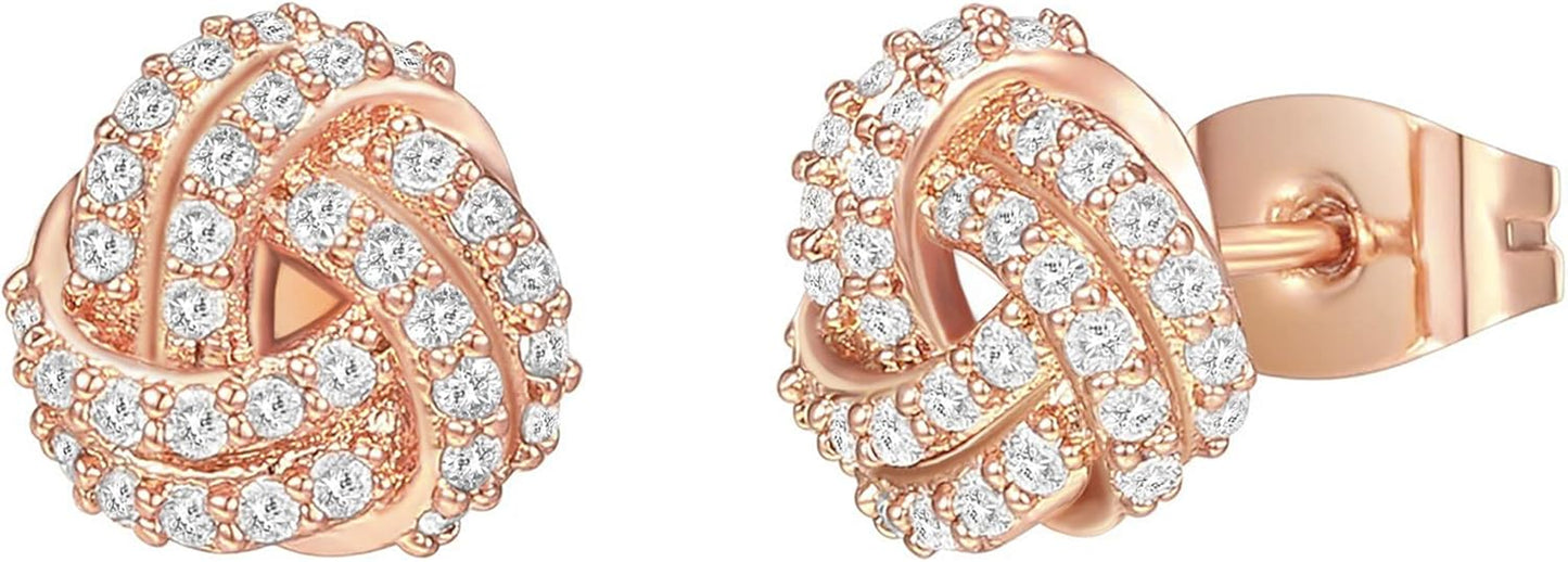 PAVOI 14K Gold Plated 925 Sterling Silver Post Love Knot Stud Earrings | Gold Earrings for Women