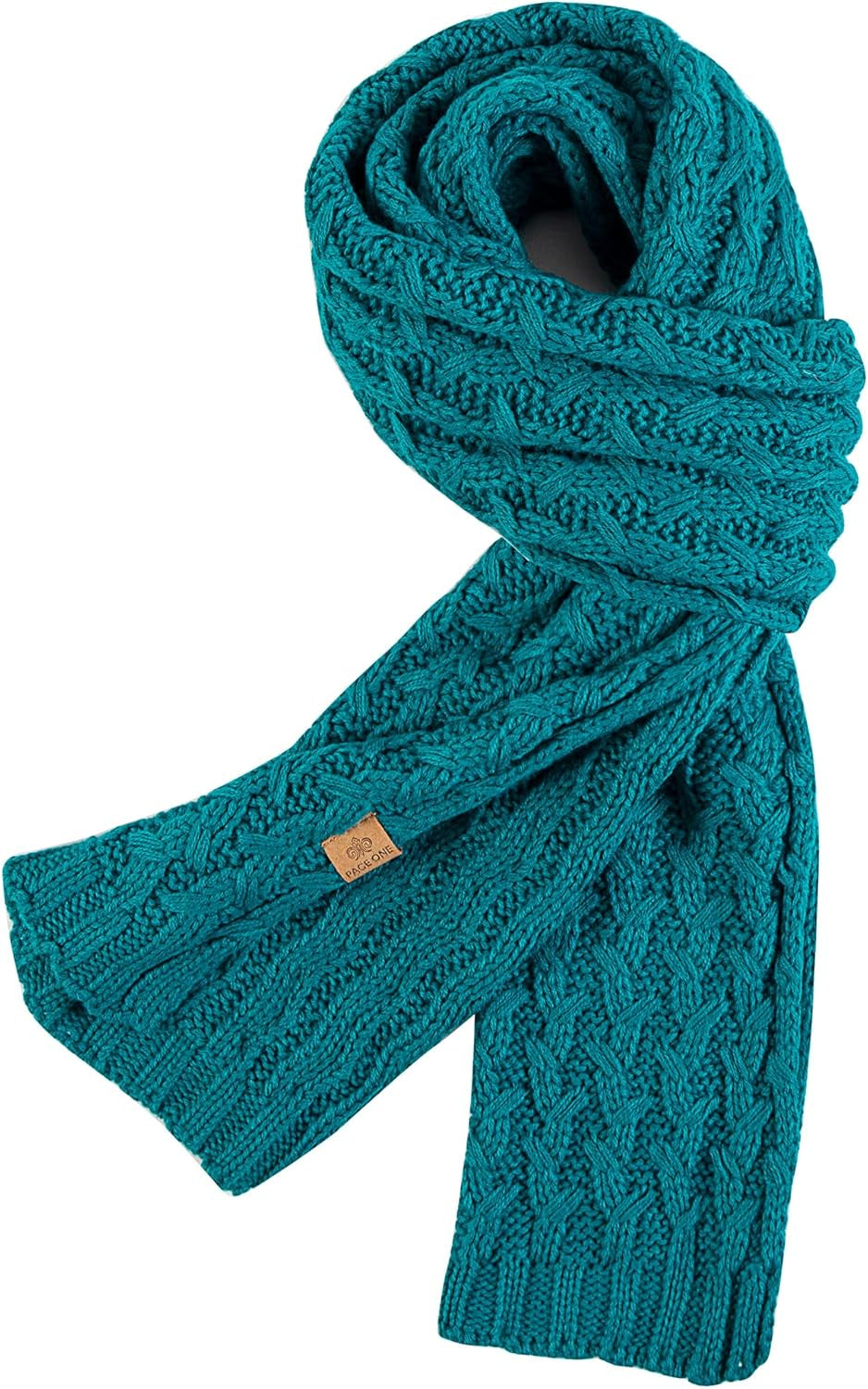 PAGE ONE Women'S Ribbed Knit Scarf Winter Warm Long Big Wrap Cashmere Wool Thick Large Chunky Scarf for Women