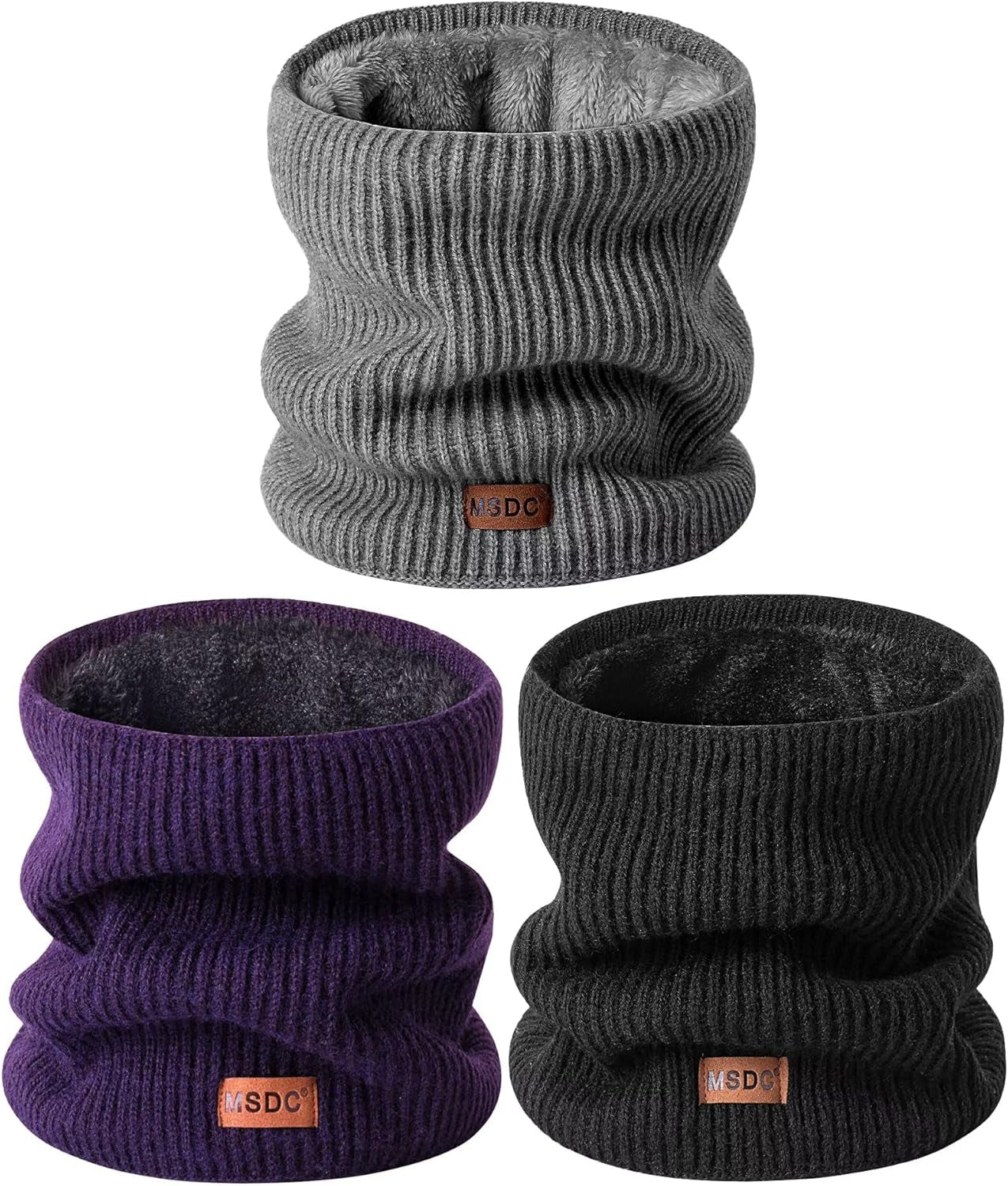 Winter Neck Gaiters for Men 3 Pack,Neck Warmer Men Women with Thermal Thick Warm Fleece Lined Cold Weather