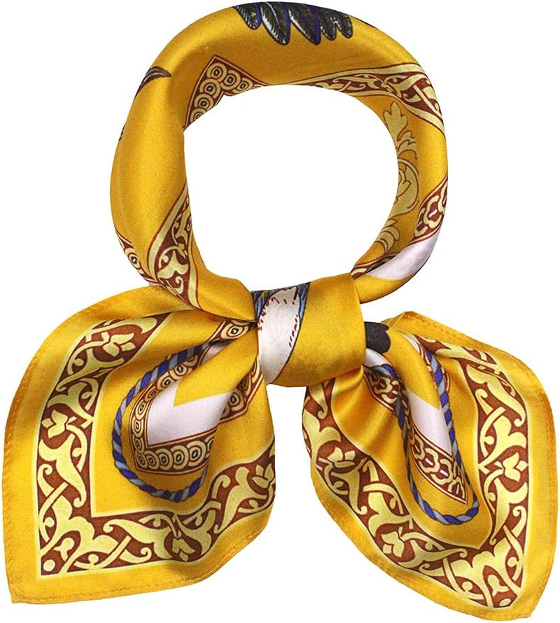 ANDANTINO 100% Mulberry Silk Scarf -21” Lightweight Square Neckerchief – Breathable Digital Printed Scarves with Gift Packed