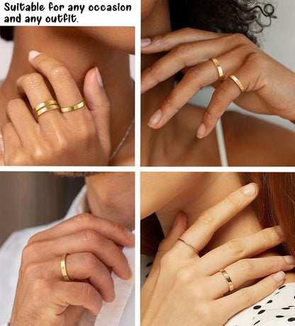 Dainty gold filled ring with custom initial letter engraving