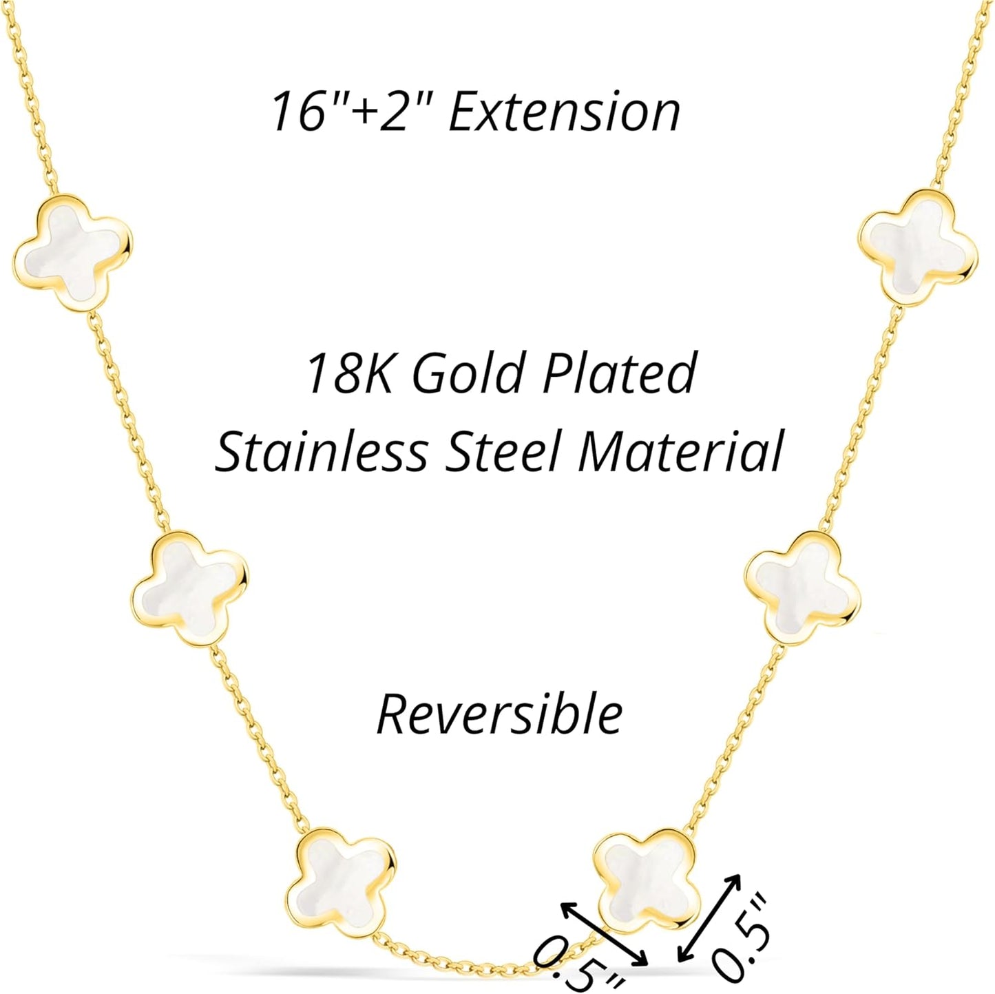 SHINYY Four Leaf Clover Choker Necklace for Women | 18K Gold Plated Lucky 4 Leaf Jewelry | Trendy Gifts for Her