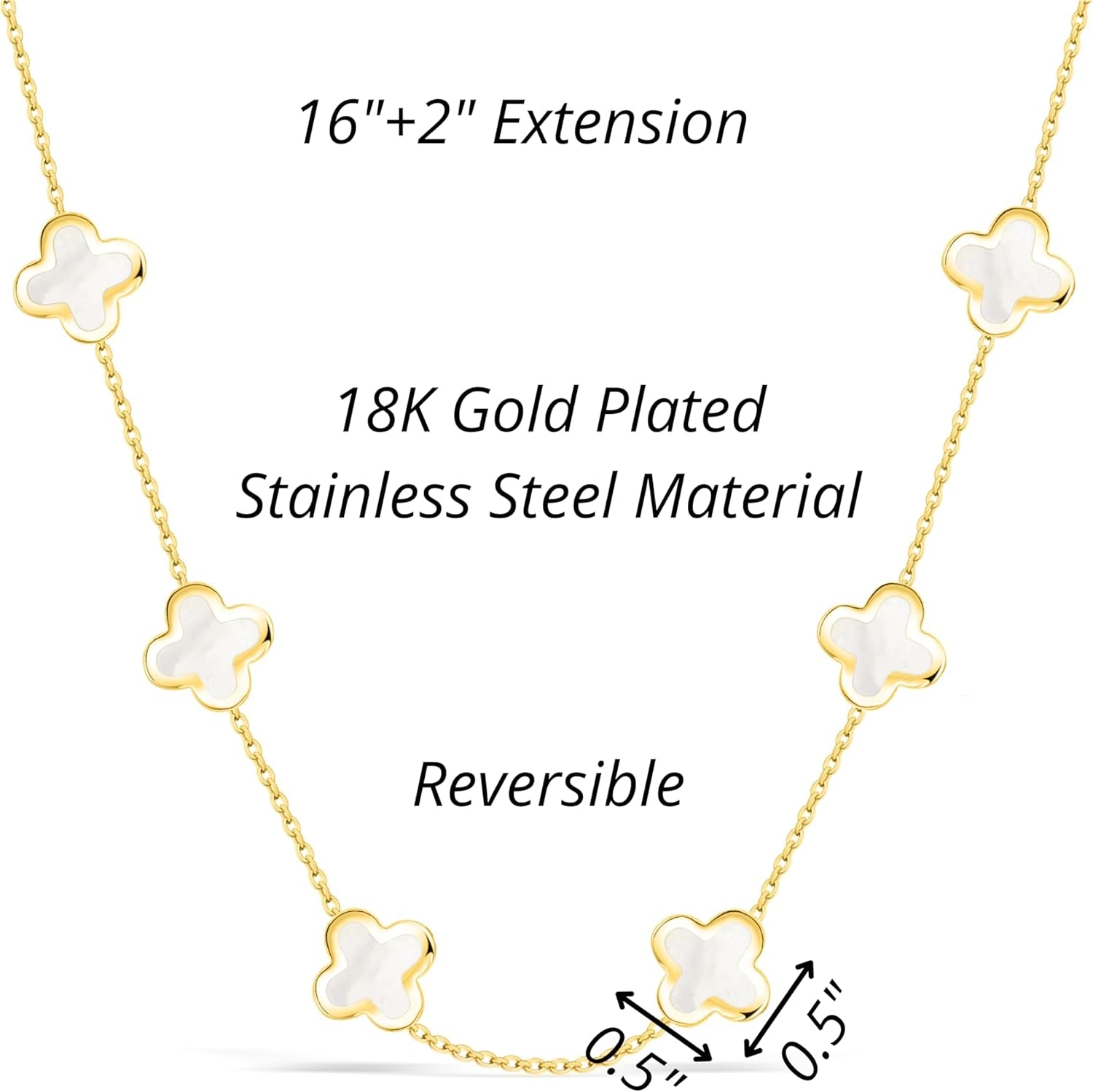 SHINYY Four Leaf Clover Choker Necklace for Women | 18K Gold Plated Lucky 4 Leaf Jewelry | Trendy Gifts for Her