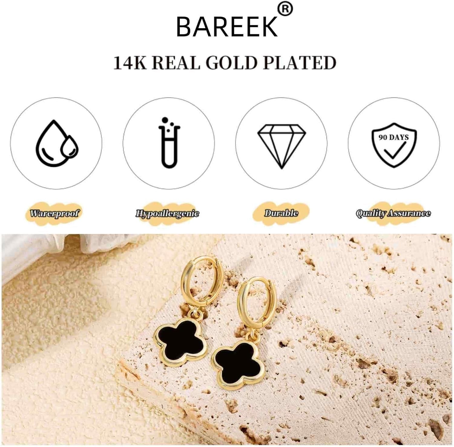 Gold Cherry Bow Heart Drop Dangle Earrings, Huggie Hoop Style, Hypoallergenic Non Tarnish Delicate Ribbon Butterfly Design Dainty Shiny Sensitive Ear for Women Gifts