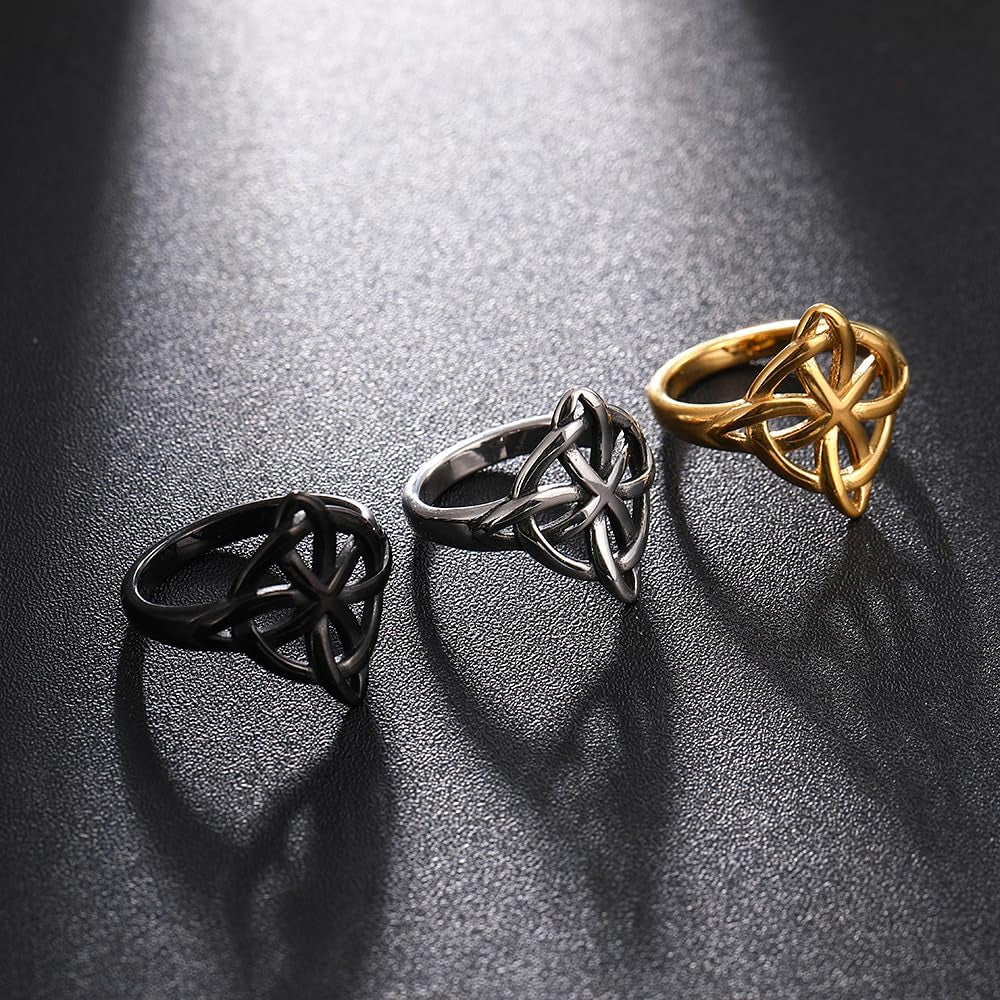 NIGHTCRUZ Celtic stainless steel ring collection with various knot patterns